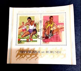 Burundi 1968 - Airmail - Olympic Games, Mexico (minisheet) (used)