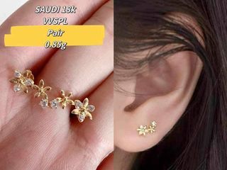Climber Stud Earrings in 18Karat Saudi Gold