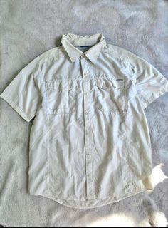 COLUMBIA Men’s Omni-Shade Sun Protection Outdoor Hiking White Short Sleeve Shirt