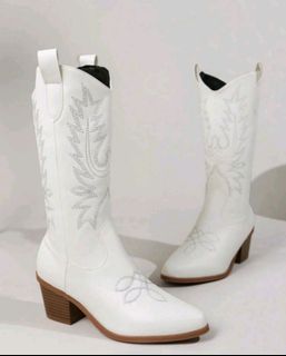 Cowboy white boots shein