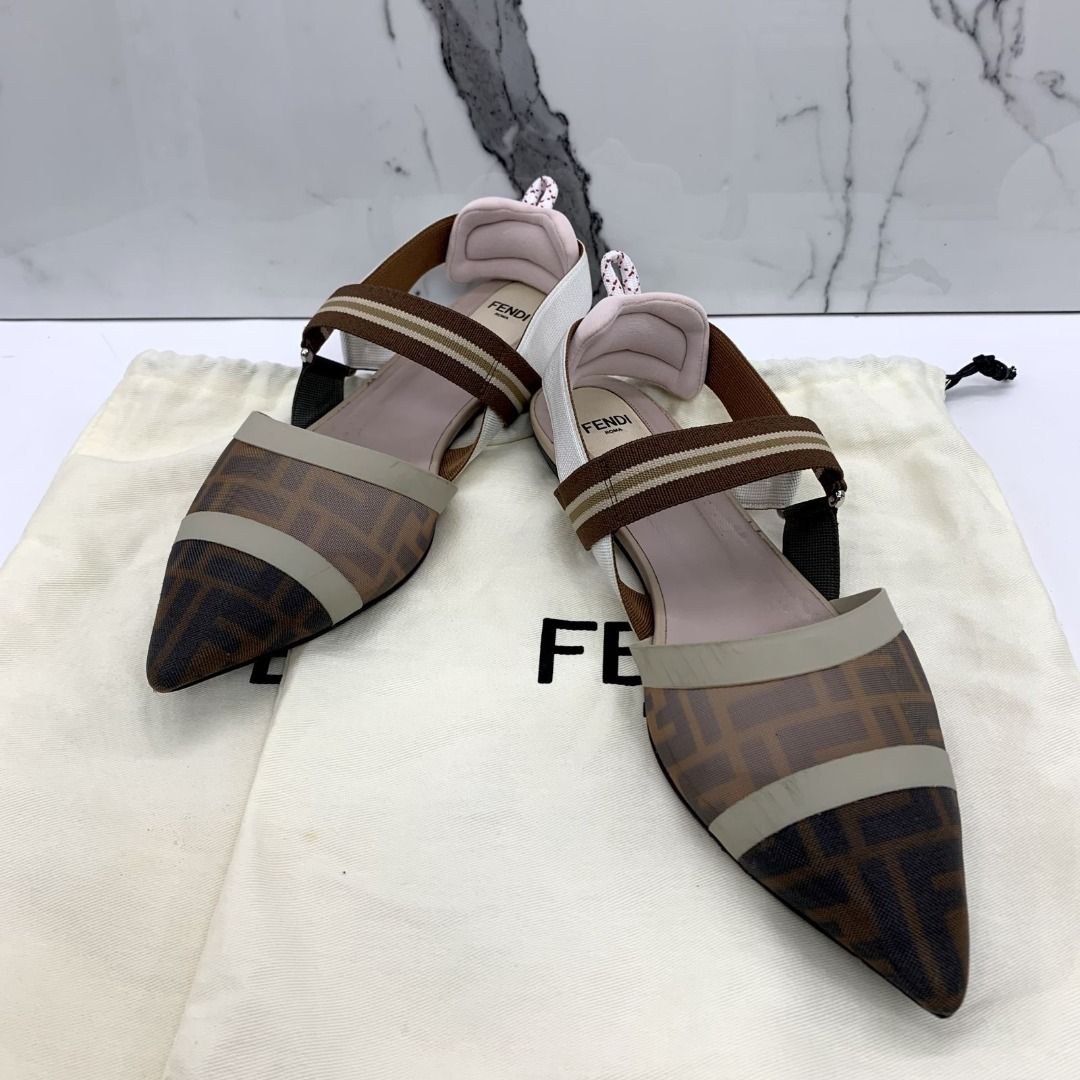 FENDI ZUCCA MESH 41 PUMPS 247017158 Women s Fashion Footwear Heels on Carousell