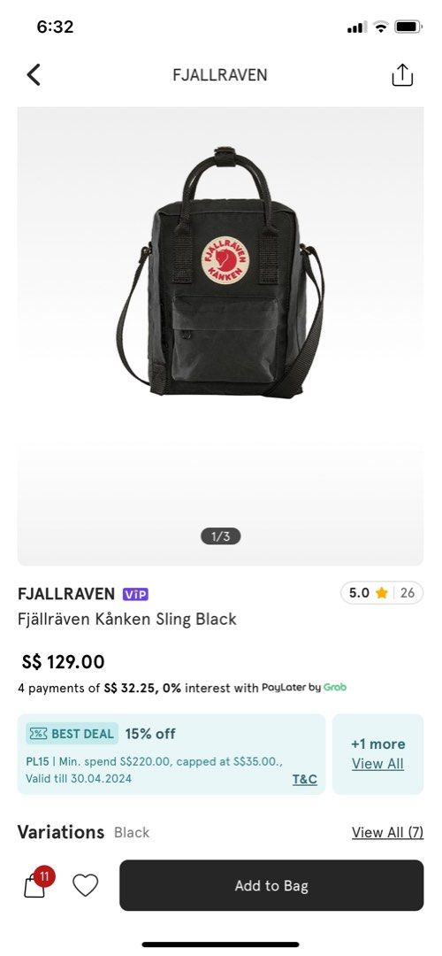 Fjallraven Kanken Sling Black