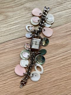 Fossil watch charm bracelet mother of pearl