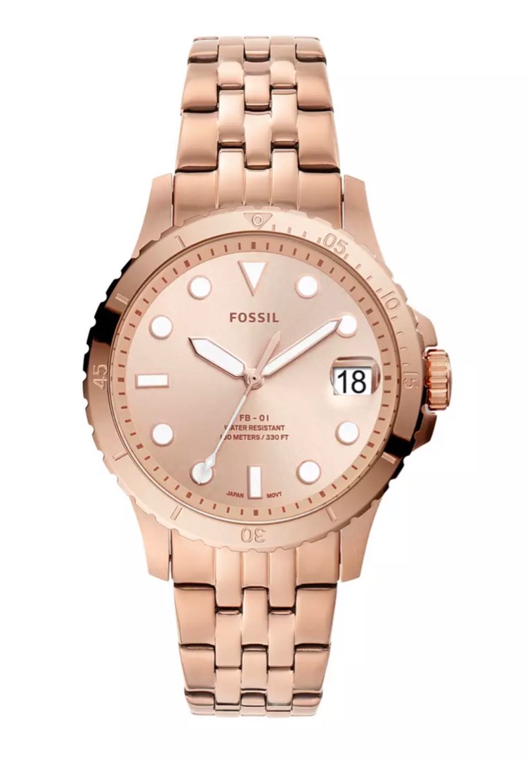 Fossil watch rose gold ladies outlet