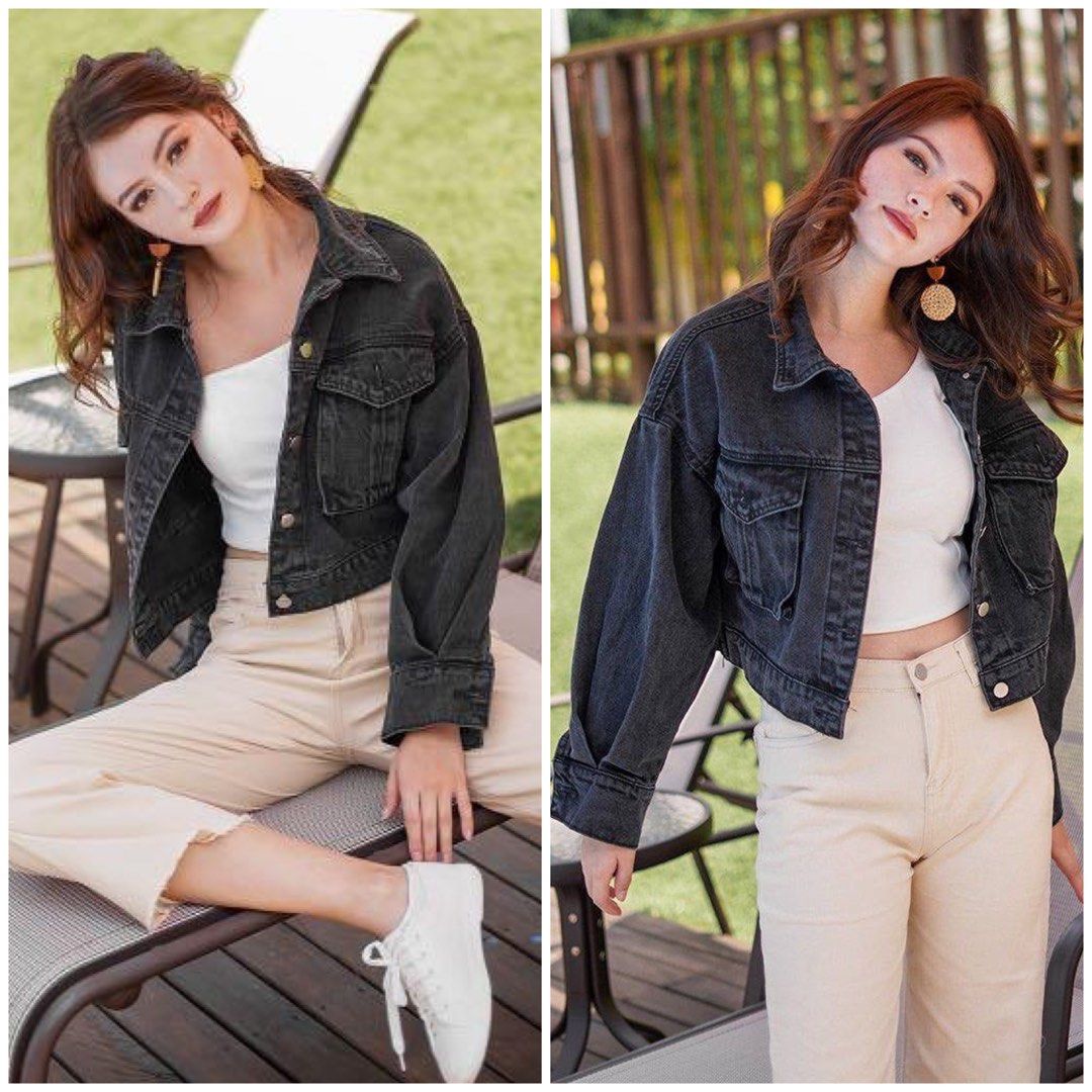 Freesize Lovet Skye basic crop denim Women s Fashion Coats Jackets and Outerwear on Carousell