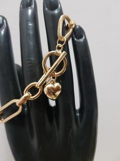 FROM ABROAD: Gold Chain with Heart Bracelet - B019 Bracelets Bangle Bangles