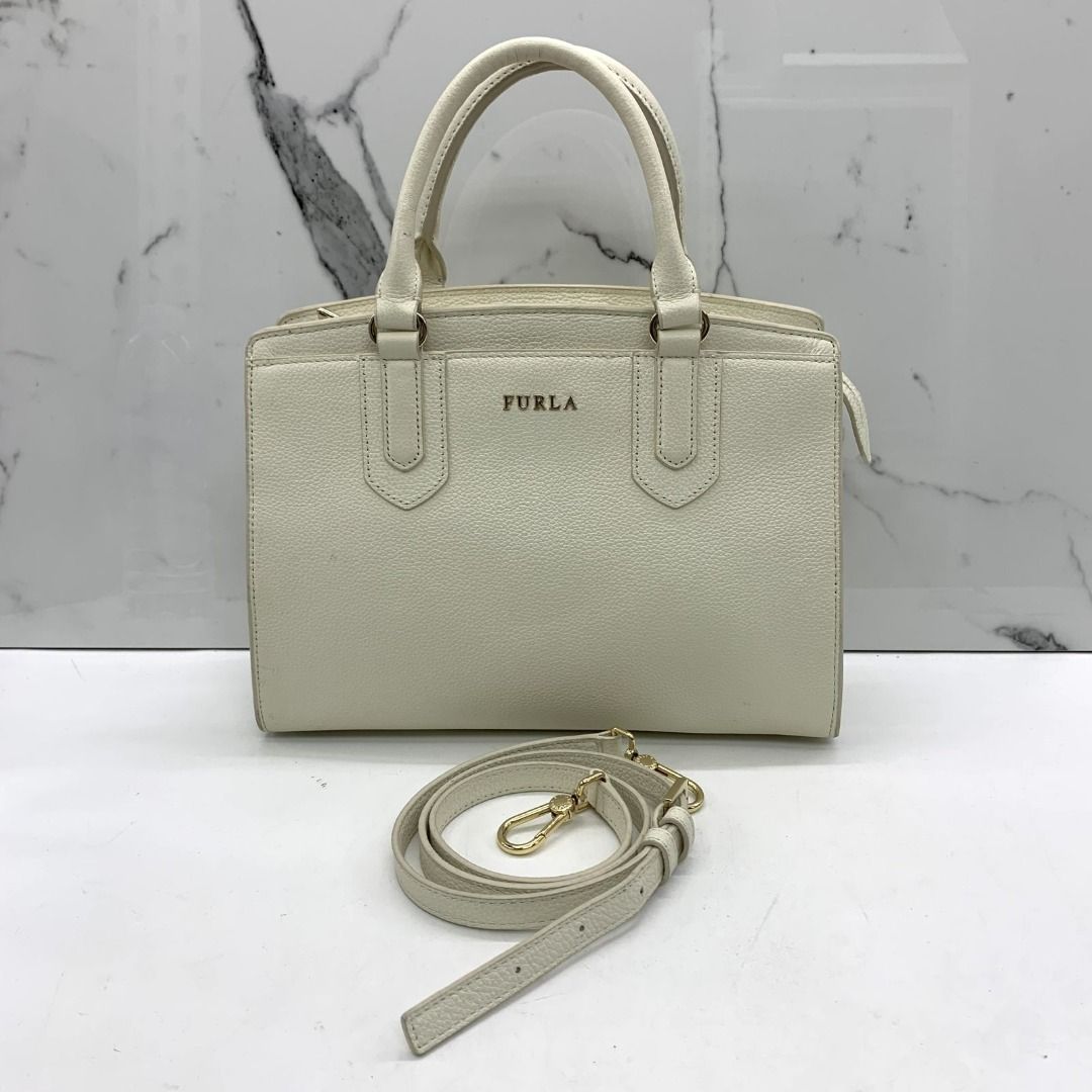 FURLA WHITE IVORY 2 WAY SHOULDER BAG 247017469