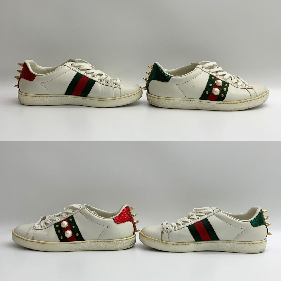 DISCOUNTED GUCCI 431887 STUDS PEARL ACE 35 SNEAKERS 247016680 Women s Fashion Footwear Sneakers on Carousell