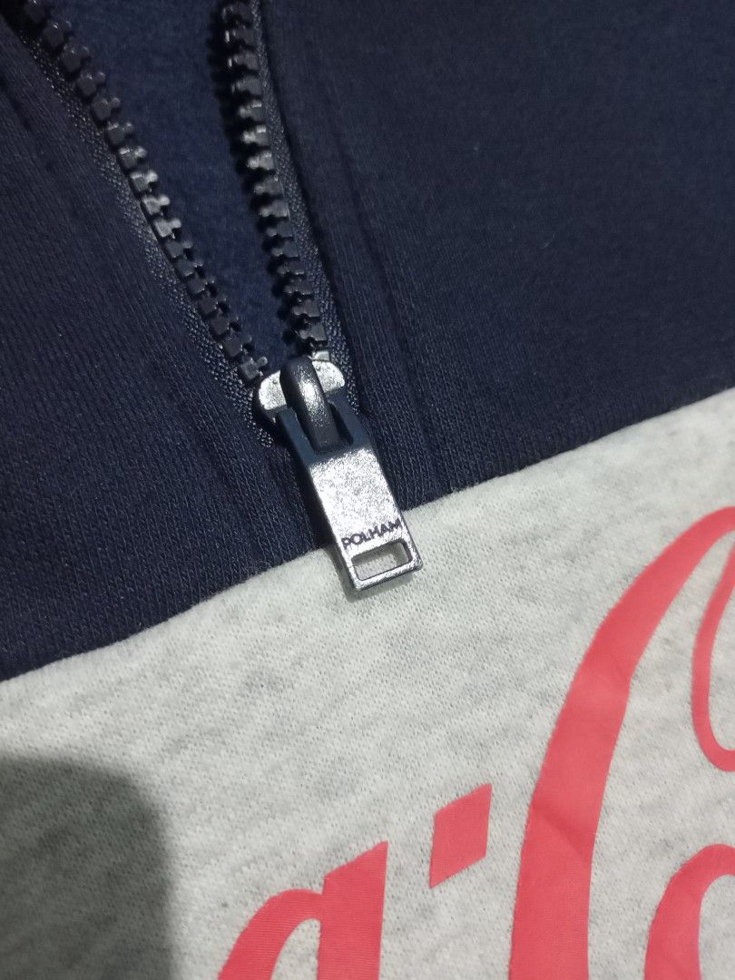 Halfzip polham x Coca-Cola, Fesyen Pria, Pakaian , Baju Luaran di Carousell