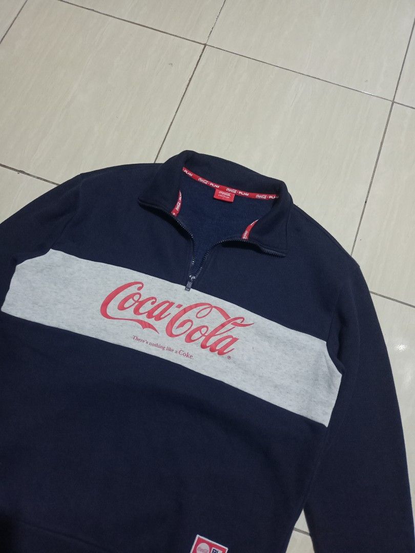 Halfzip polham x Coca-Cola, Fesyen Pria, Pakaian , Baju Luaran di Carousell