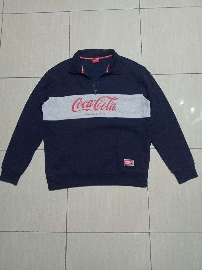 Halfzip polham x Coca-Cola, Fesyen Pria, Pakaian , Baju Luaran di Carousell