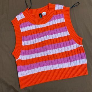H&M Colorful Orange Knitted Vest Top