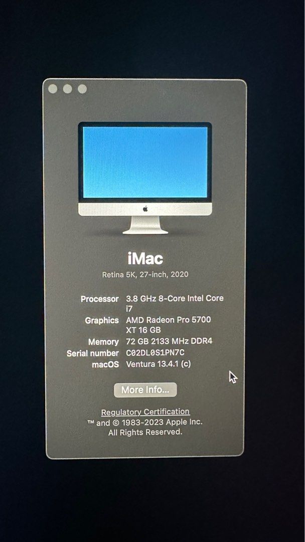 貴重！ iMac27 2020, 2TB SSD, i7, pro5700 Apple iMac 27