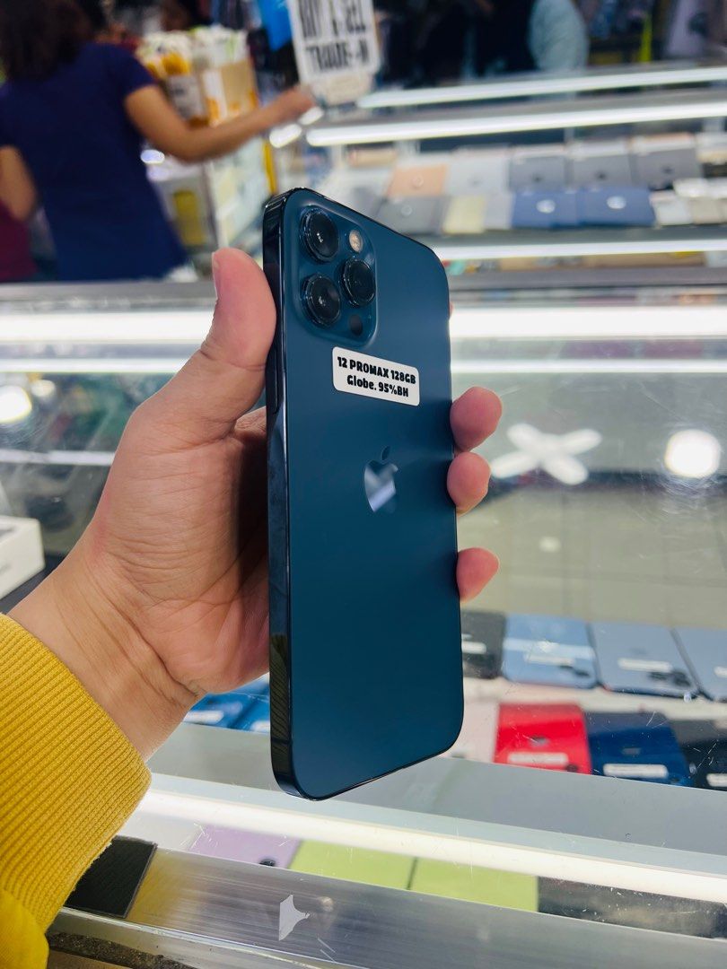 Iphone 12 Pro Max 128gb 95% Batt Globelocked (Category: iPhone 12 Series) located in San Juan City. Submitted by javedsgadgetshop (Listing ID 1300459628, Image 3). Description: OPEN FOR INSTALLMENT VIA CREDIT CARD/GGIVES & SWAP/TRADE-IN! WE BUY AND SELL ( ANYKINDS OF UNIT BINIBILI PO NAMIN)! PTPA : Padelete po f bawal Read ❗️Onhand ‼️ Iphone 12promax •128gb •NTC Variant •95% batt health •Globelocked •95% Smoothness •No hidden issue | No Repaired 
