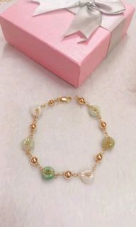 Jade 10k gold bracelet