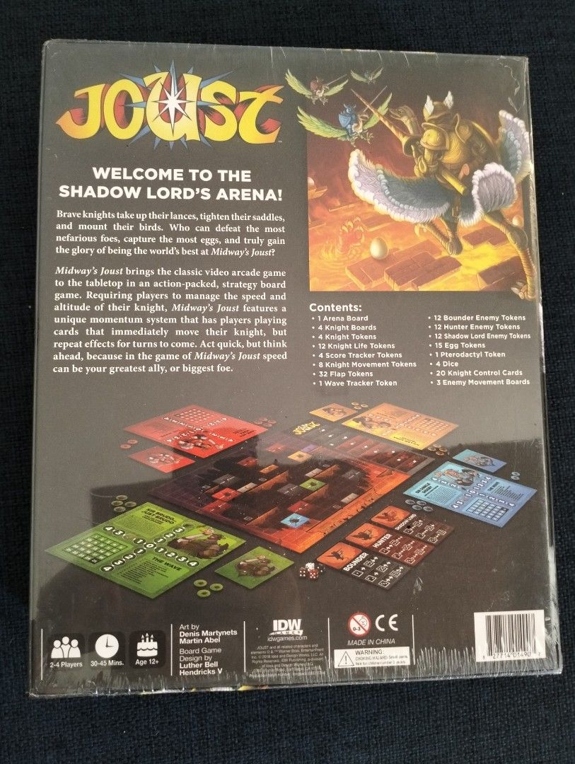 Joust Arcade Board Game, IDW Games, Sealed (Category: Board Games & Puzzles) located in Baguio. Submitted by bitsbaguio (Listing ID 1300564665, Image 2). Description: Joust Arcade Board Game, IDW Games, Sealed Price: 1300.