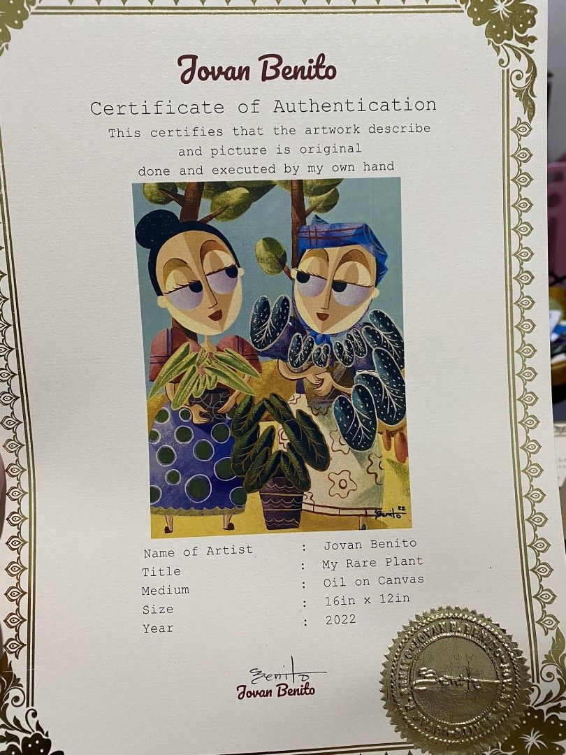 Jovan Benito (Category: Art & Prints) located in Pasig City. Submitted by gel0614 (Listing ID 1300569327, Image 2). Description: Jovan Benito artworks W/Coa.