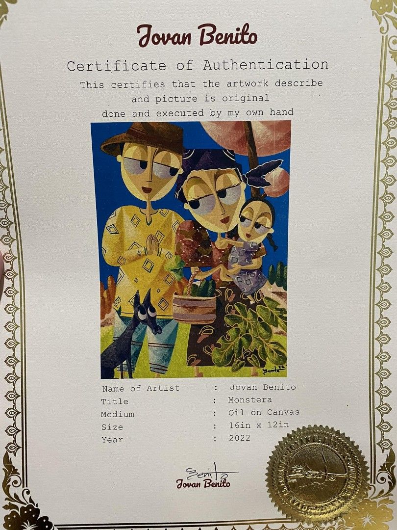 Jovan Benito (Category: Art & Prints) located in Pasig City. Submitted by gel0614 (Listing ID 1300569457, Image 2). Description: Jovan Benito artworks W/coa.