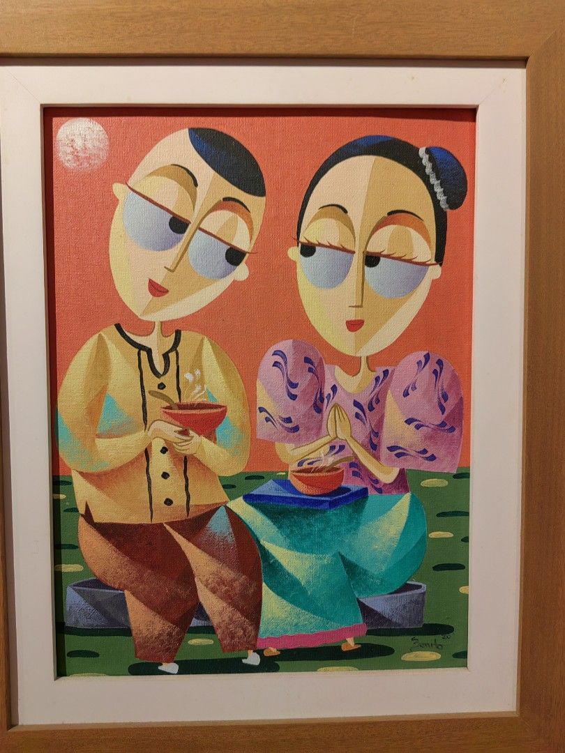 Jovan Benito artworks (Category: Art & Prints) located in Pasig City. Submitted by gel0614 (Listing ID 1300576182, Image 1). Description: 1. Hot Bowl 2. Red Plants 3. Father and Son 16 x 12 Oil on Canvas 2020 W/coa.