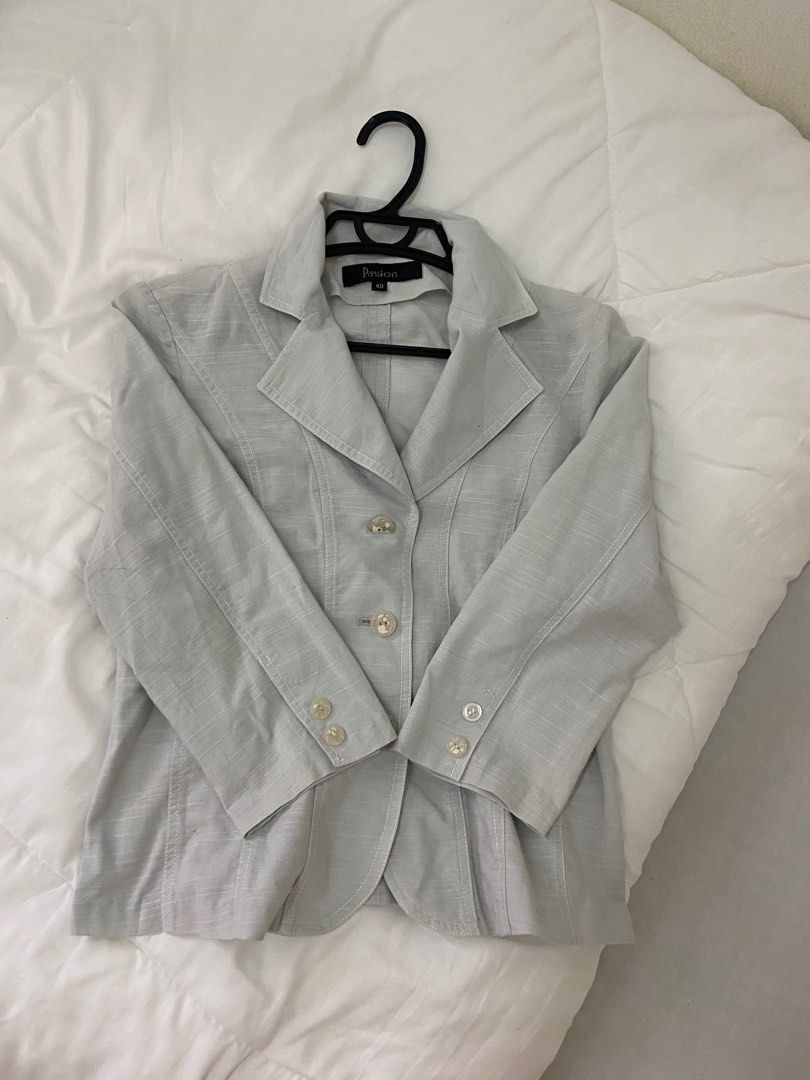 light blue low blazers