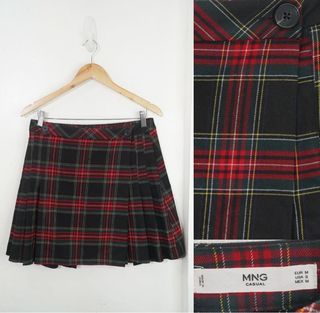 Mango Plaid Skirt