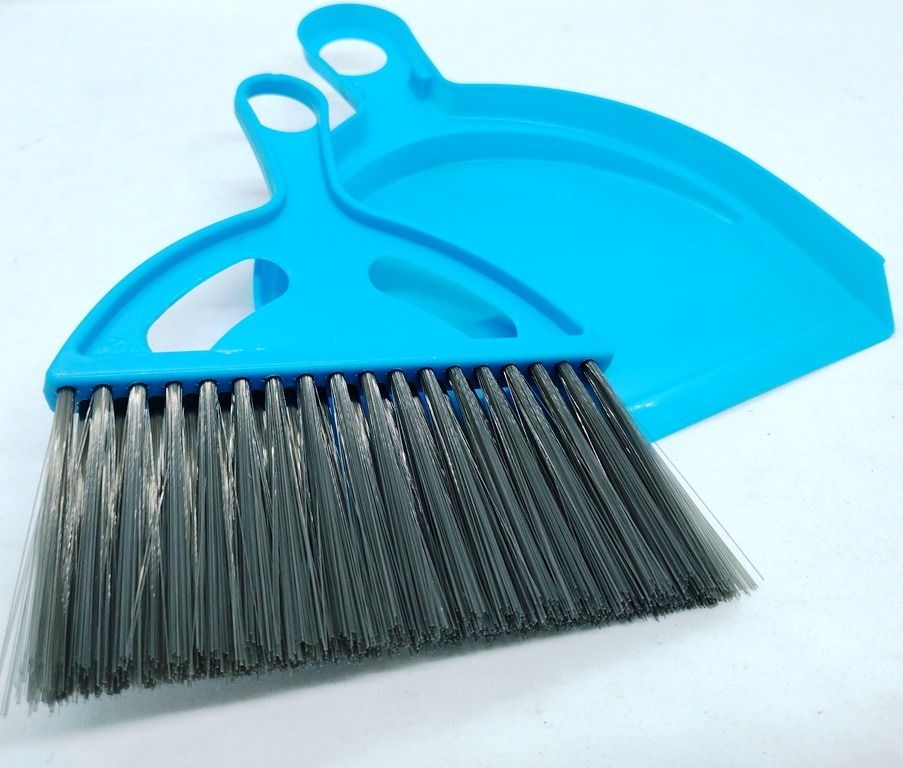 Mini Broom & Dustpan (Category: Cleaning Tools & Supplies) located in Quezon City. Submitted by mondy_mond (Listing ID 1300542762, Image 1). Description: Reason For Selling (RFS): Overstock, de-cluttering This Mini Broom & Dustpan... *Great for dusting & sweeping clutters, trash off worktable *With snap-on groove to store broom (see image #4) *Space-saving, lightweight, slim-type *Unbreakable plastic material *Strong bristles *With hole for hangi