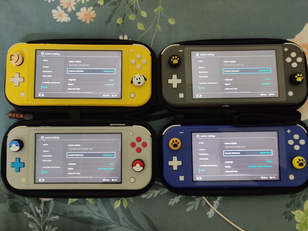 Mod Hack switch Lite (Category: Nintendo) located in Singapore. Submitted by cashorcookies (Listing ID 1300586002, Image 2). Description: Selling modded pre-own switch lite (no mod service) Upgradable SD card by just copy and paste. Console with charger set Available stocks : None at the moment, check back or PM me Free thumsticks while stock last, cases available too. All sales are none refundable. Specs : Dual Boot Option, able to go online to 