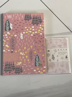 Moomin hardbound notebook japan with envelope