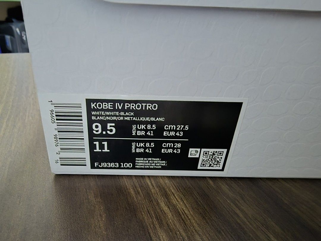 Nike Kobe 4 protro Mambacita size 9.5us (Category: Sneakers) located in Meycauayan. Submitted by kjc24 (Listing ID 1300567954, Image 2). Description: for Sale Nike Kobe 4 protro Mambacita size 9.5us BNDS complere with receipt Titan release price 15,000 Meycauayan Area meetups.