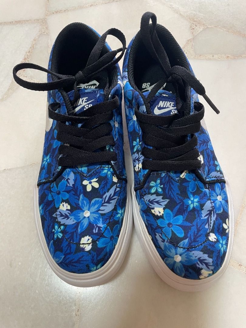 Nike SB Satire Canvas Premium Blue Floral Skate Shoes Women s Fashion Footwear Sneakers on Carousell