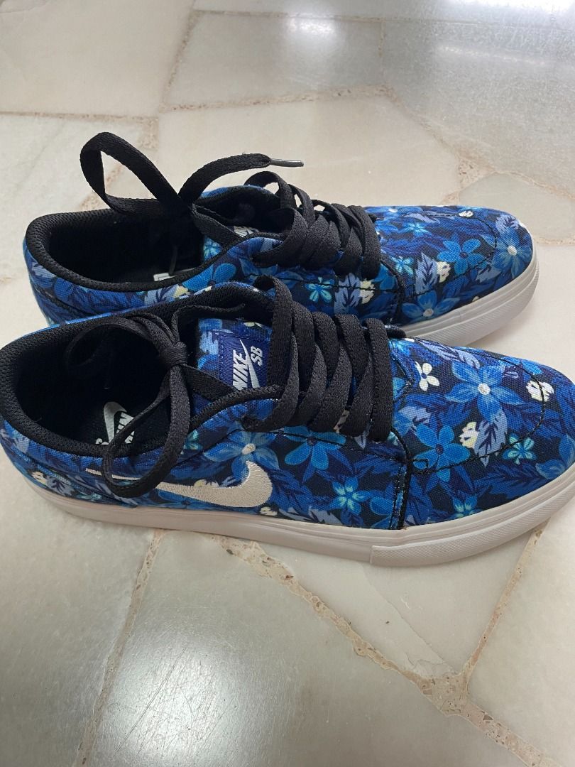 Nike SB Satire Canvas Premium Blue Floral Skate Shoes