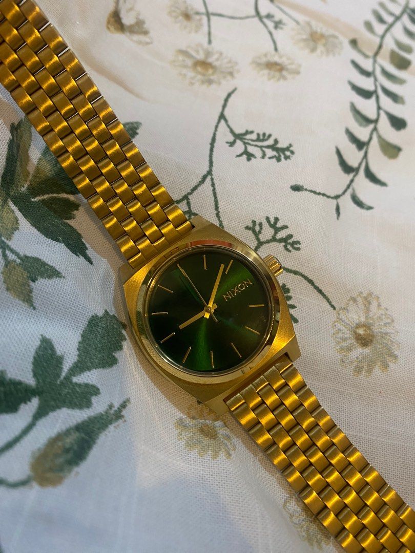 Nixon gold green watch hot sale