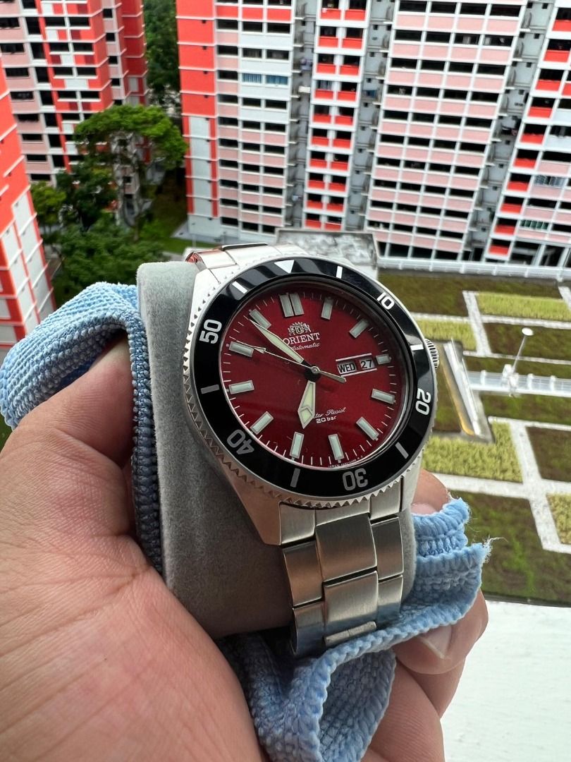 Orient RA AA0915R19B Red Diver Dial Kano Kanno Big Mako Men s Automatic Screwdown Crown Winding Mechanical Sports Steel 200m