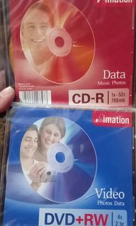 Original Imation New and Sealed DVD RW and CD R, available for bulk order