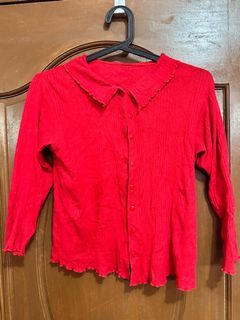 RED CARDIGAN WITH BUTTONS