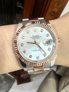 Rolex Datejust 41mm Oystersteel Everose Gold Mother of Pearl Dial