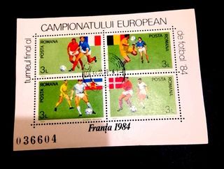 Romania 1984 - European Football Championship - France (minisheet) (used)