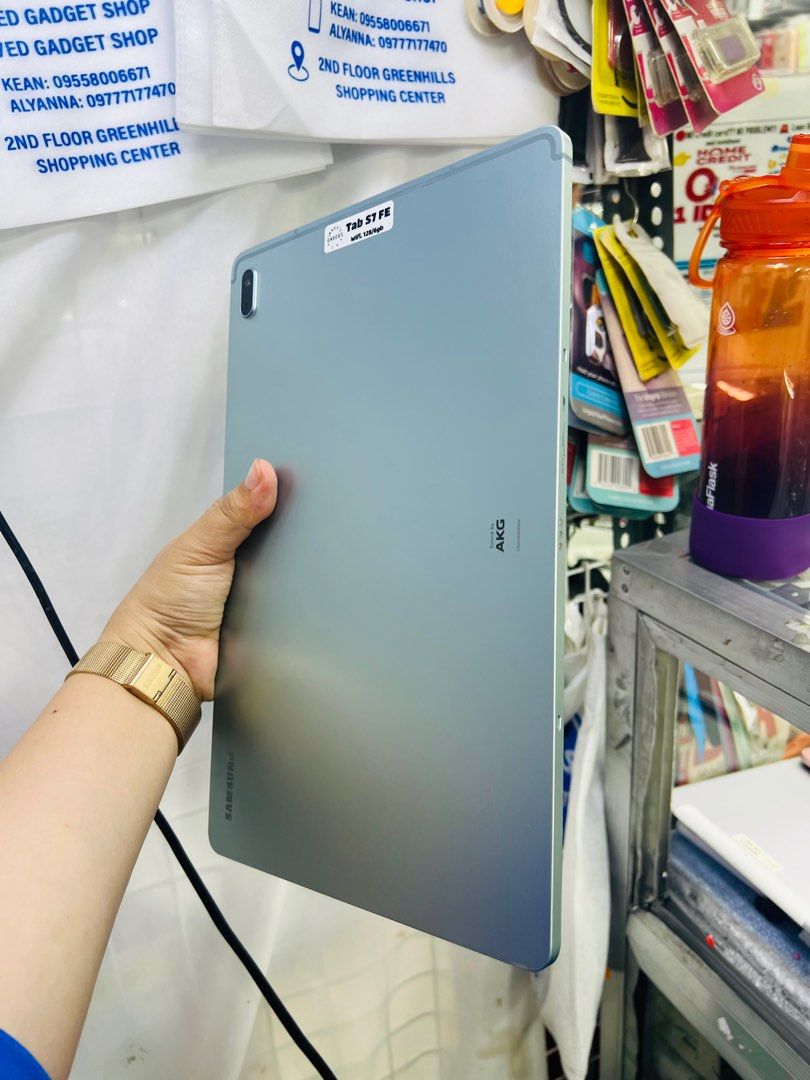 Samsung Tab S7 FE 128gb Wifi Only (Category: Android) located in San Juan City. Submitted by javedsgadgetshop (Listing ID 1300436716, Image 2). Description: OPEN FOR INSTALLMENT VIA CREDIT CARD/GGIVES & SWAP/TRADE-IN! WE BUY AND SELL ( ANYKINDS OF UNIT BINIBILI PO NAMIN)! PTPA : Padelete po f bawal Read ❗️Onhand ‼️ Samsung Tab S7 FE •128gb •NTC Variant •Good batt health •Wifi Only •95% Smoothness •No hidden issue | No Repaired •100% Authentic | N