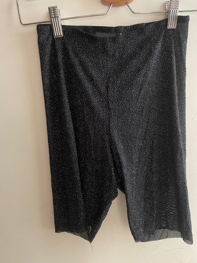 Glitter mesh shorts top