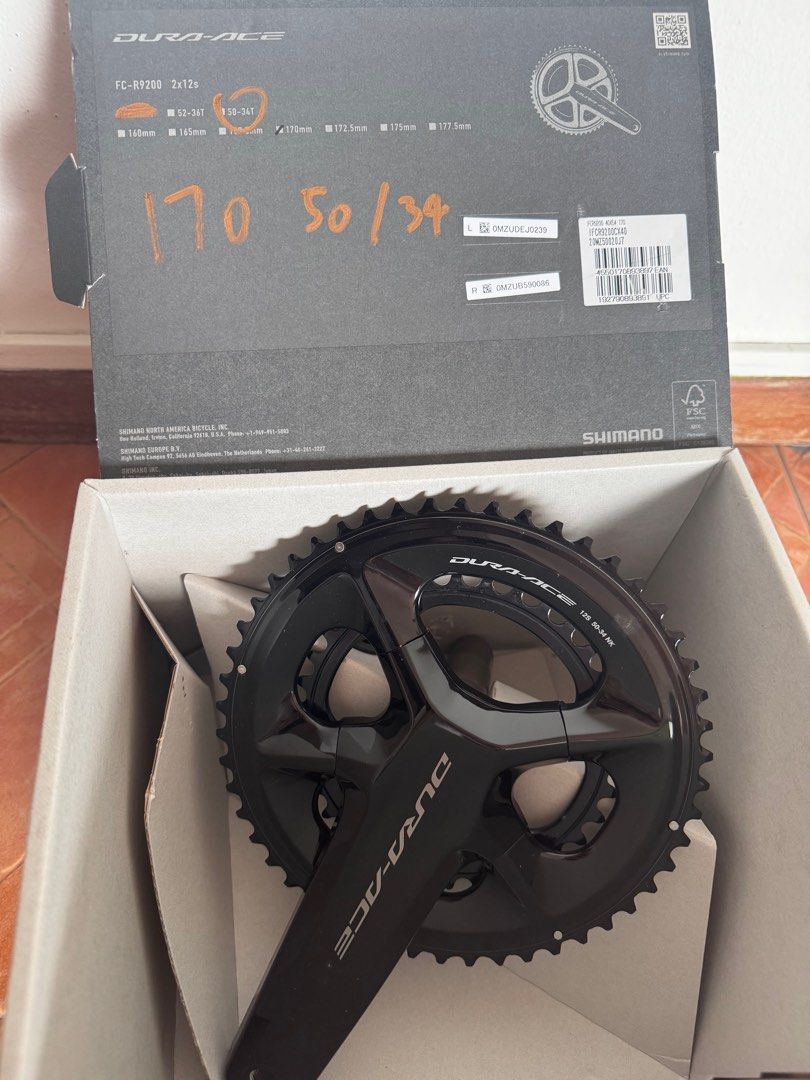 シマノDURAACE FCR9200 クランクセット 52/36T(2x12S)