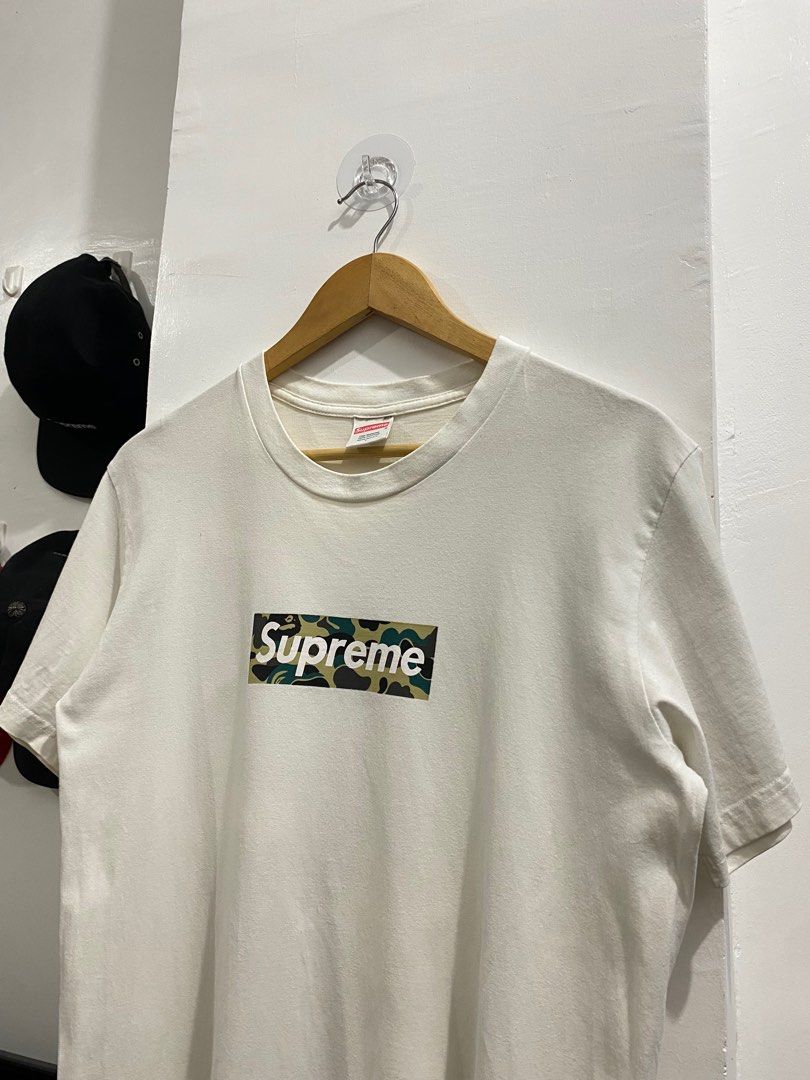 SUPREME X BAPE BOX LOGO TEE Men s Fashion Tops Sets Tshirts Polo Shirts on Carousell