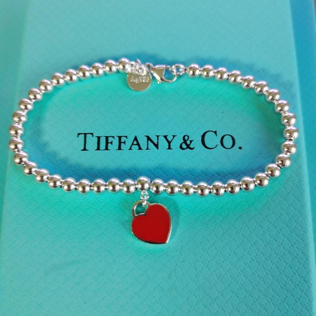 Tiffany and co red heart bracelet clearance