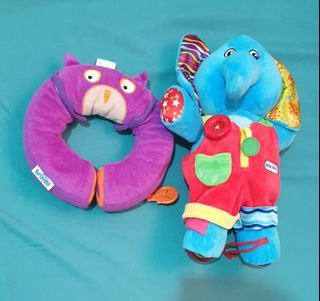 Trunki neck pillow & little tikes elephant sensory soft toy