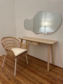 Vanity/Work/Study Table with Chair and irregular/ abstract mirror