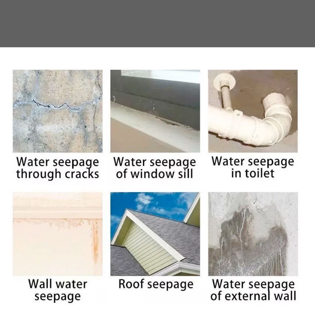 Waterproof Anti-Leakage Spray/Anti-Leakage Paste/Crack Sealant/Filling Leak Sealant Spray/Roof Repair SB1090 (Category: Cleaning Tools & Supplies) located in Singapore. Submitted by sabrinalim29491 (Listing ID 1300509763, Image 3). Description: Shelf life: 3 Years Product Shape: Liquid Construction Method: Self-Spraying 📘Product Features: good ductility, convenient construction Dry Time :2 Hours Weight :450ml 📦Storage Method: After use, spray i