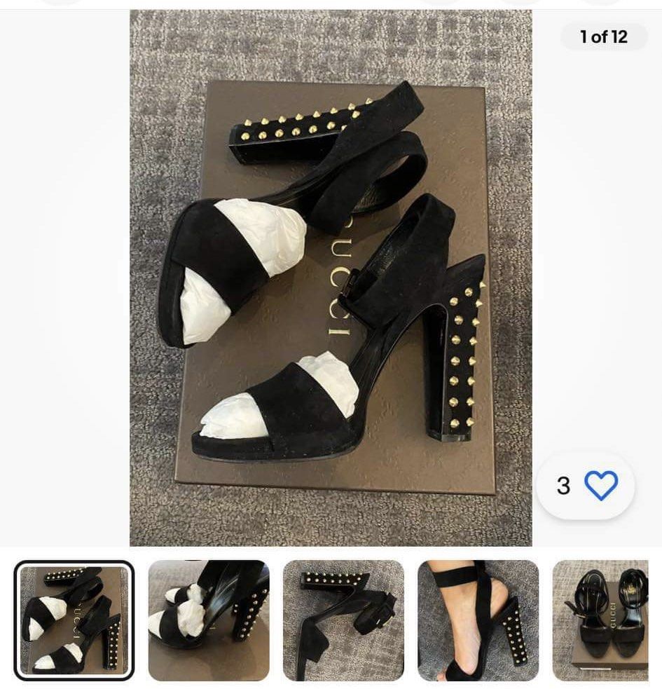 Gucci heels with spikes best sale