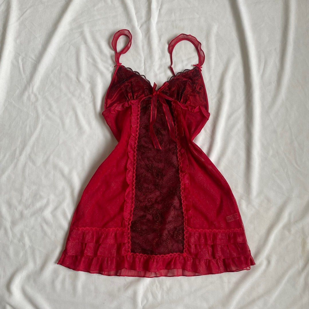 Y2k slip dress dress lingerie, Women's Fashion, Dresses Sets