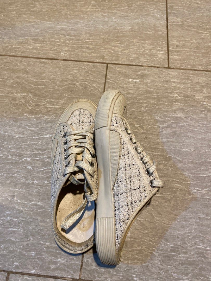 Zara tweed slip ons