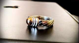 100% authentic ULTRA RARE  vintage 1970's 925 silver with pure 18k gold dome byzantine ring by modernist bayanihan jewelry