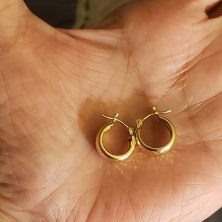 14k real gold hoop earrings,  dainty for daily use